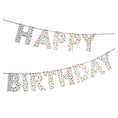Polka Dot Happy Birthday Banner S3054 - Pretty Day