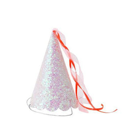 Meri Meri White Iridescent Glitter Magical Princess Party Hats S8131 - Pretty Day