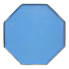 Large Bright Blue Octagonal Dinner Plates S1072 - Pretty Day