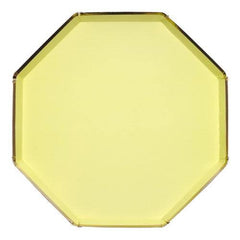 Large Pale Yellow Pastel Octagonal Dinner Plates S4108 - Pretty Day
