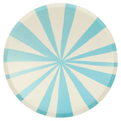 Light Blue Striped Paper Party Plate- Large - 8pk S9060 - Pretty Day