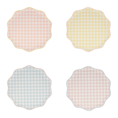 Meri Meri Pastel Gingham Paper Side Plates - Small S5144 S5147 - Pretty Day