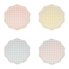Meri Meri Pastel Gingham Paper Side Plates - Small S5144 S5147 - Pretty Day