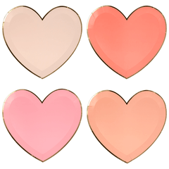 Meri Meri Shades of Pink Valentine's Day Paper Heart Plates - Large S1197 - Pretty Day
