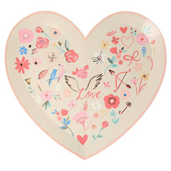 Meri Meri Valentine's Day Heart Shaped Die Cut Plates S2007 - Pretty Day