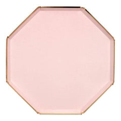 Octagonal Pink Pastel Plates - Large - 8 pack  S9053 - Pretty Day