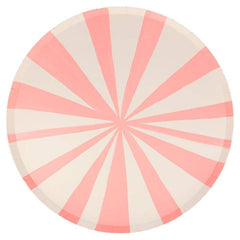 Pink Striped Paper Party Plate- Large - 8pk S2164 - Pretty Day