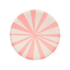 Pink Striped Paper Party Plate- Small - 8pk S9095 - Pretty Day