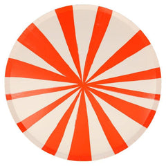 Red Striped Paper Party Plate- Large - 8pk S9081 - Pretty Day