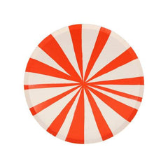 Red Striped Paper Party Plate- Small - 8pk S9071 - Pretty Day