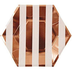 Rose Gold Striped Plates - Large S1034 - Pretty Day
