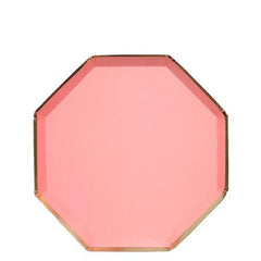 Small Neon Coral Octagonal Side Plates - 8 pack S2194 - Pretty Day