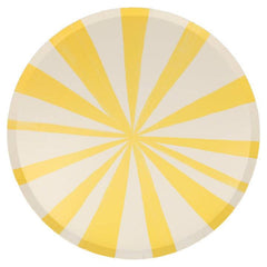 Yellow Striped Paper Party Plate- Large - 8pk S9103 - Pretty Day