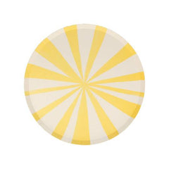 Yellow Striped Paper Party Plate- Small - 8pk S9079 - Pretty Day