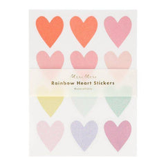Meri Meri Pastel Heart Glitter Sticker Sheets - Set of 10 Sheets S8067 - Pretty Day
