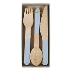 Meri Meri - Blue Wooden Cutlery/Utenstils S3116 - Pretty Day