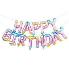 Ombre Pastel Happy Birthday Balloon Banner S7110 - Pretty Day