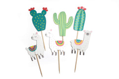 Llama and Cactus Cupcake Toppers 12pk S3008 - Pretty Day