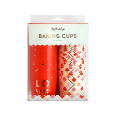 Gold Foiled Valentines Love Baking Cups (50 count) S7014 - Pretty Day