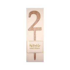 Number 2 Botanical Wood Cake Topper S2129 - Pretty Day