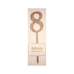 Number 8 Botanical Wood Cake Topper S4065 - Pretty Day