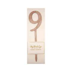 Number 9 Botanical Wood Cake Topper S2112 - Pretty Day