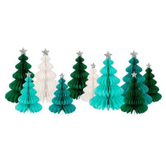 Green Christmas Tree Honeycomb Decorations (x 10) M1103 - Pretty Day