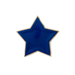 Blue Star Shaped 9" Gold Foiled Plates S7043 - Pretty Day