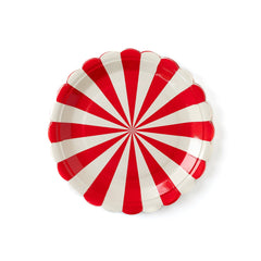 Circus Red Stripe Paper Plates- Large  ( 8 CT ) S0107 - Pretty Day