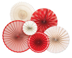 Red and White Party Fans 6pk S7037 - Pretty Day