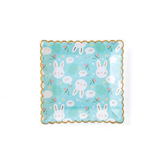 Scattered Bunny Scalloped Paper Plates S9095 - Pretty Day