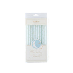 Baby Blue Reuseable Straws 10pk S4148 - Pretty Day