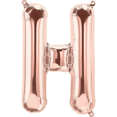 Small 16"  Rose Gold Letter H Balloon S4024 - Pretty Day