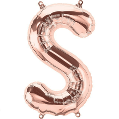 Small 16"  Rose Gold Letter S Balloon S4025 - Pretty Day