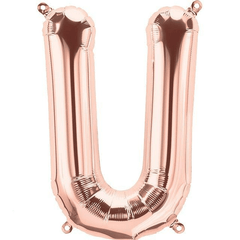 Small 16"  Rose Gold Letter U Balloon S4025 - Pretty Day
