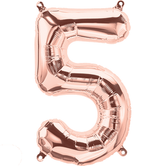 Small 16"  Rose Gold  Number 5 Balloon S4026 - Pretty Day