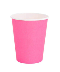 Hot Pink Disposable Paper Party 8oz Cup- 8 pack S5072 - Pretty Day