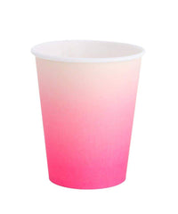 Pink Ombre Disposable Paper Party 8oz Cup- 8 pack S4181 - Pretty Day