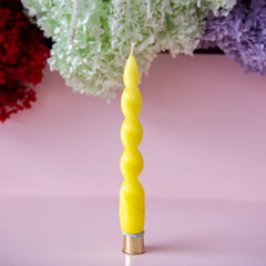 Chunky Swirl Candle - Yellow 2pk S1116 - Pretty Day