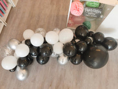 Black and Silver Balloon Garland Kit - Pretty Day