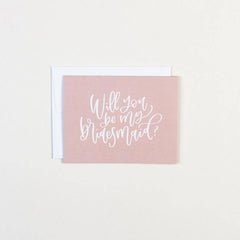 Will You Be My Bridesmaid? Greeting Card - Paper Heart Calligraphy - Pretty Day