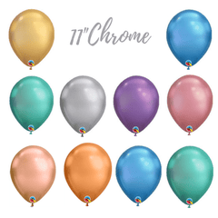 11" Chrome Metallic Standard Balloons - Pretty Day