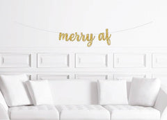 Funny Christmas Party Banner, Merry AF - Pretty Day