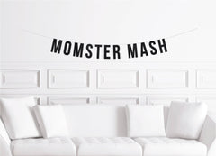 Halloween Baby Shower Decorations, Momster Mash  Banner Sign - Pretty Day