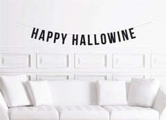 Happy Hallowine Halloween Party Banner, Girl's Night, Wine Theme - Pretty Day