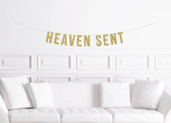 Heaven Sent Baby Shower Banner - Pretty Day