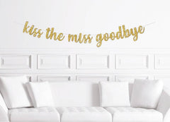 Kiss the Miss Goodbye Bridal Shower Banner - Pretty Day