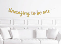 Llamazing To Be One Cursive First Birthday Banner - Pretty Day