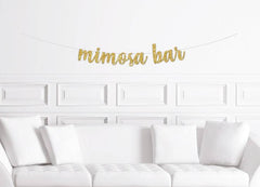 Mimosa Bar Cursive Party Banner Decoration - Pretty Day