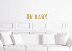 Oh Baby Banner Baby Shower Decoration - Pretty Day